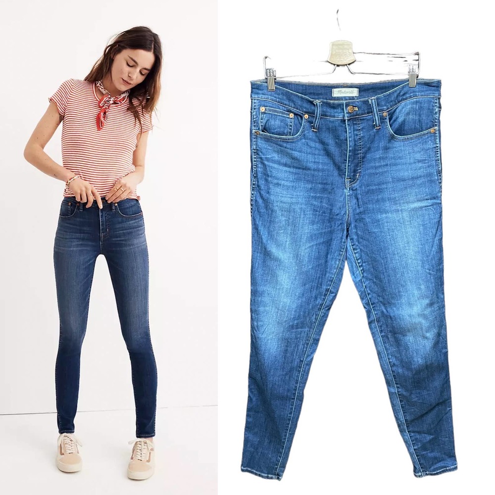 Madewell Tall 10" High-Rise Skinny Jeans in Danny Wash: TENCEL Denim Edition 32T